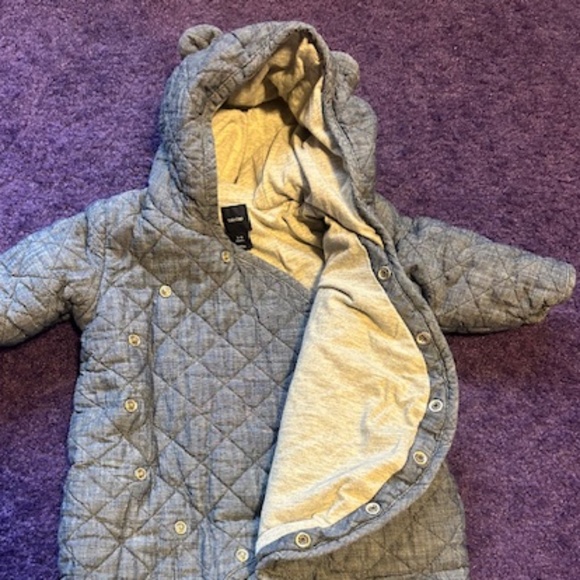 Gap Baby Quilted Chambray Bunting, 3-6 Months - Picture 3 of 6